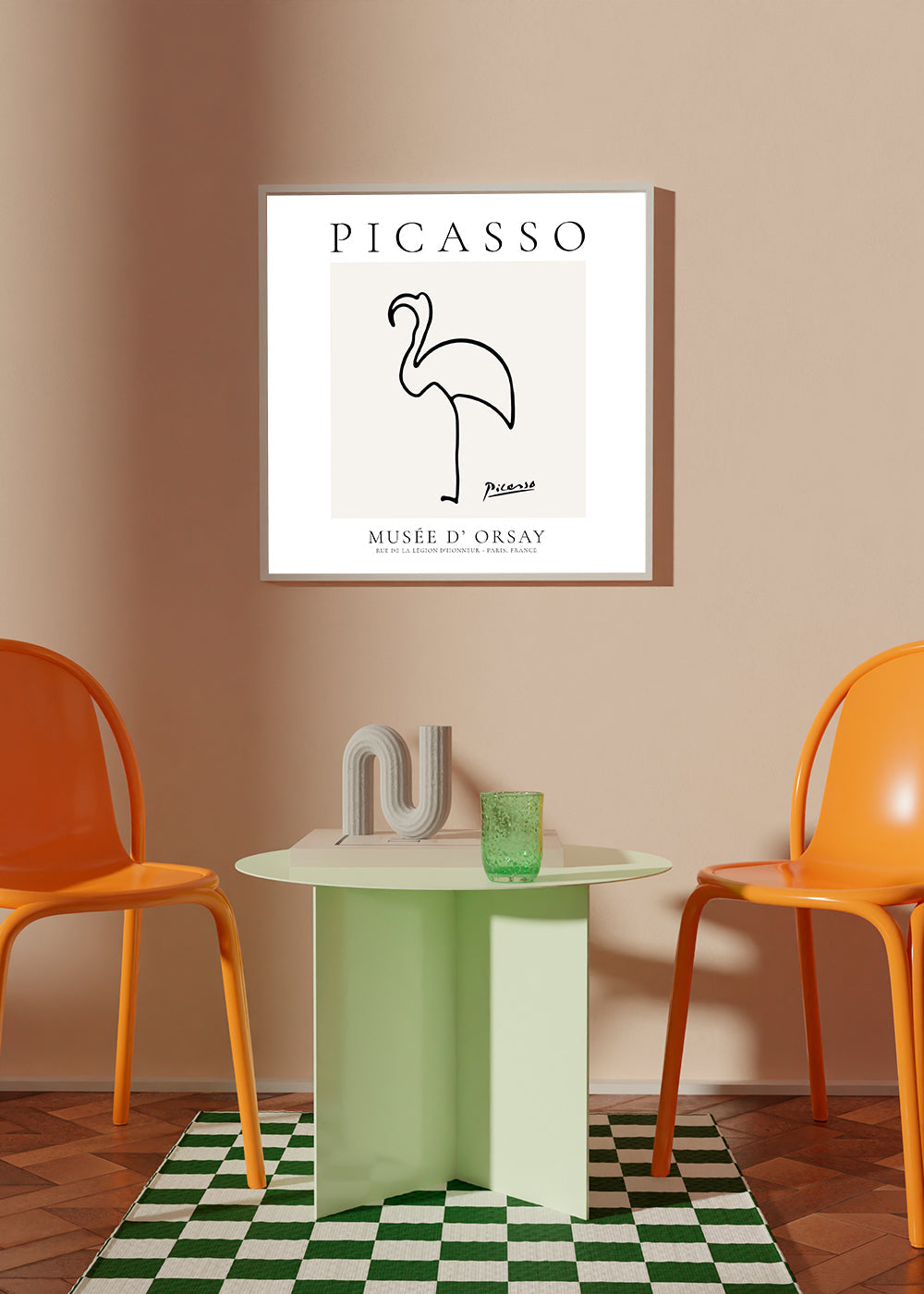 Flamingo linjeillustration