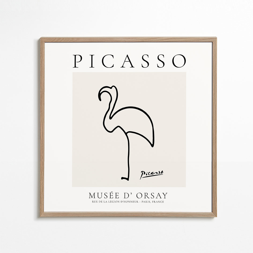 Flamingo linjeillustration