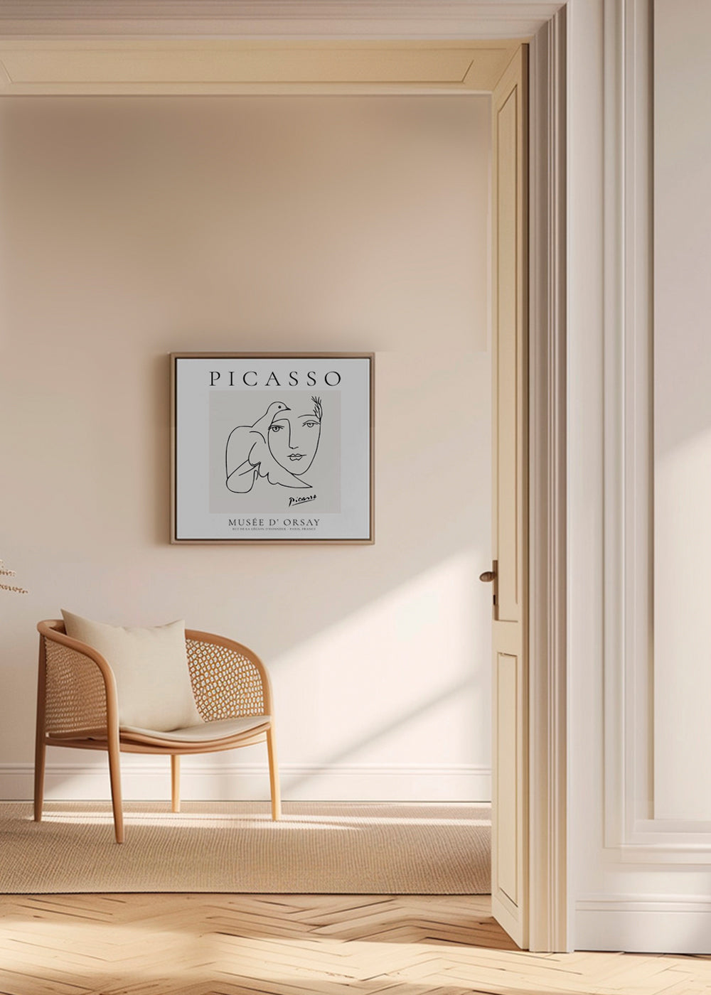 Minimalistisk due og ansigt illustration