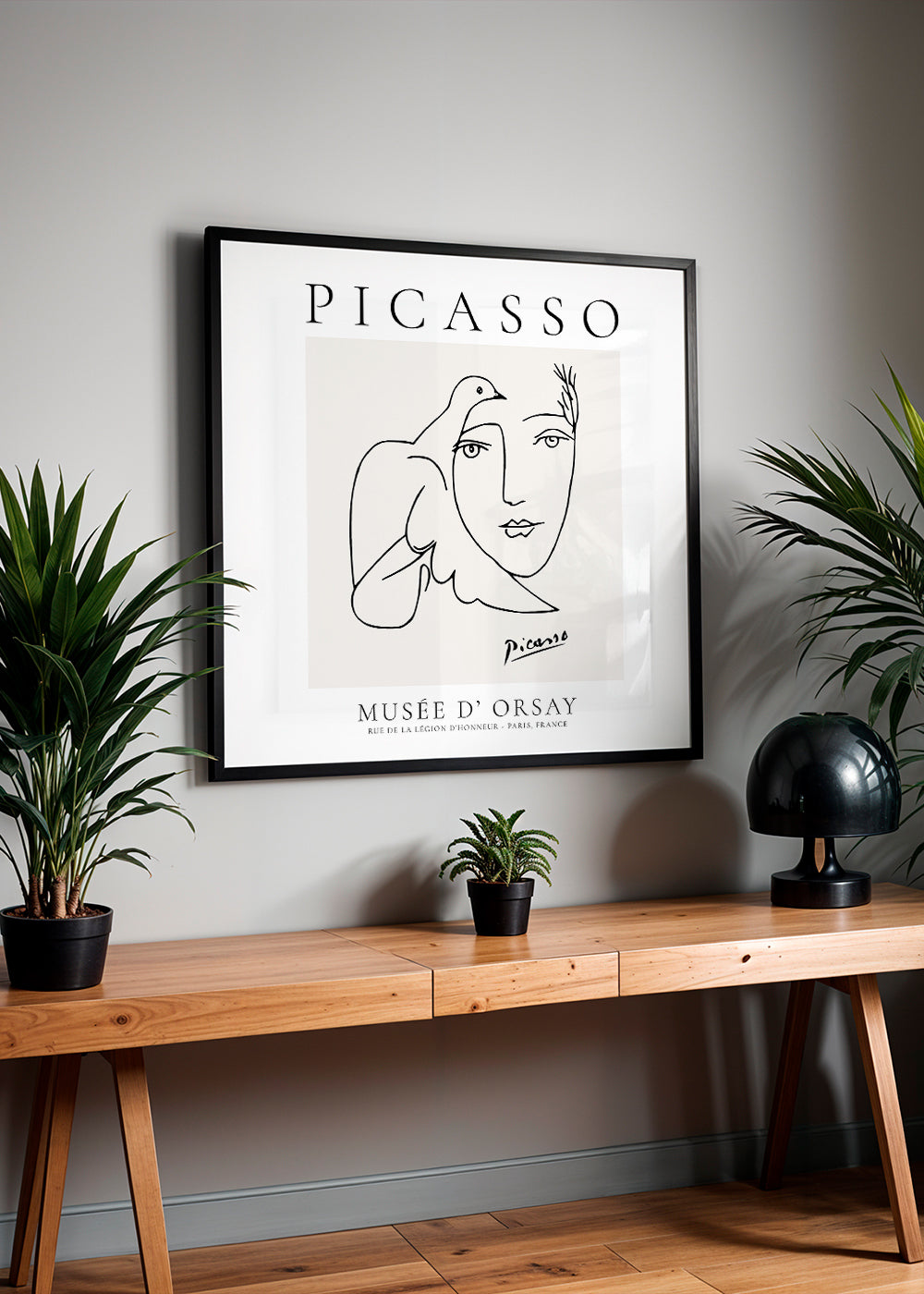 Minimalistisk due og ansigt illustration