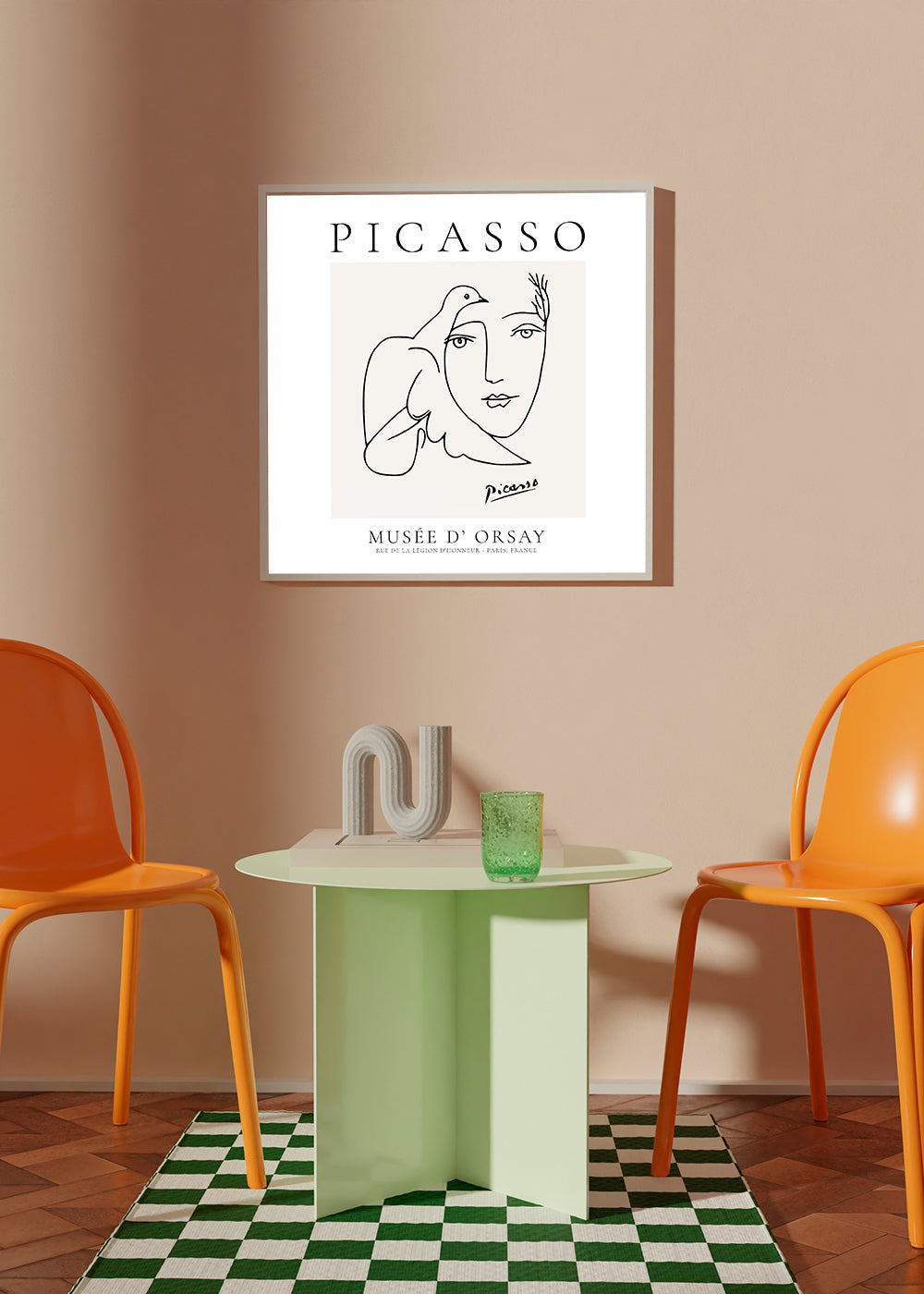 Minimalistisk due og ansigt illustration