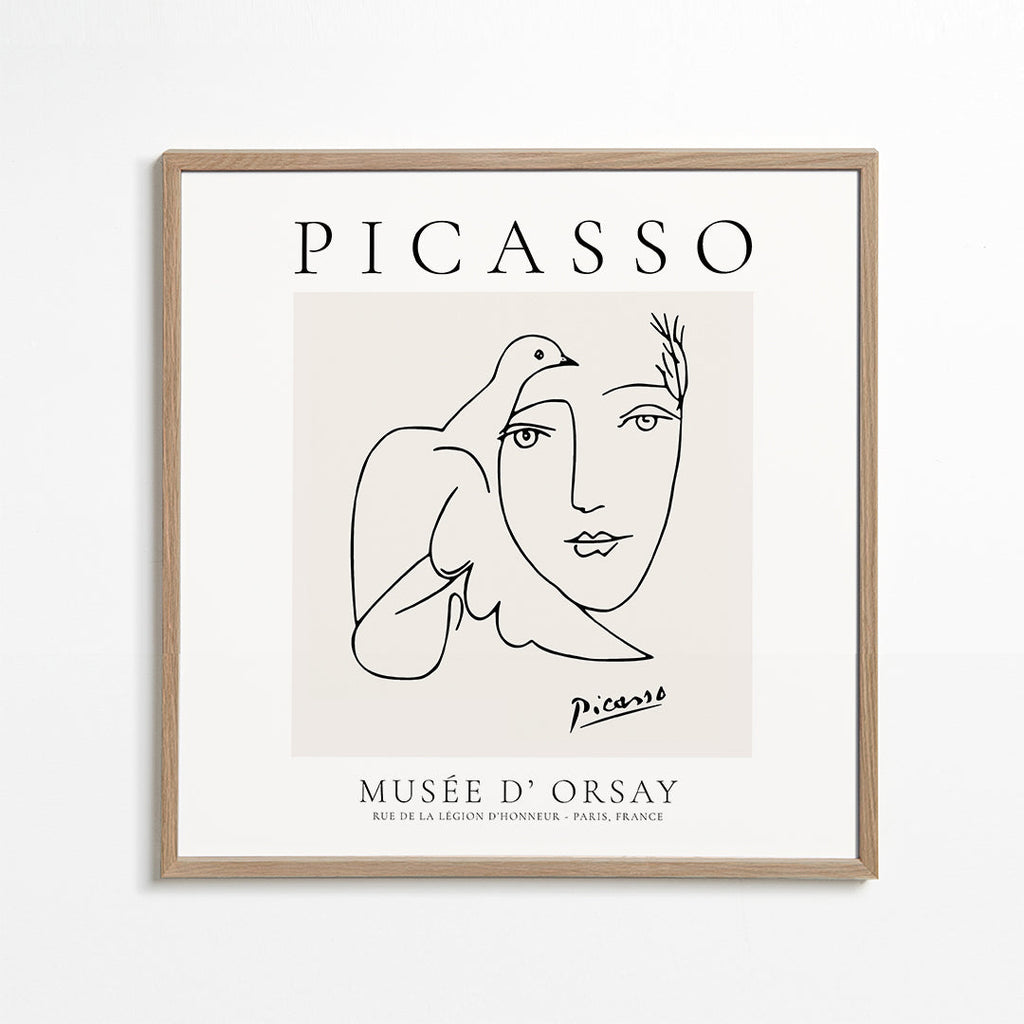 Minimalistisk due og ansigt illustration