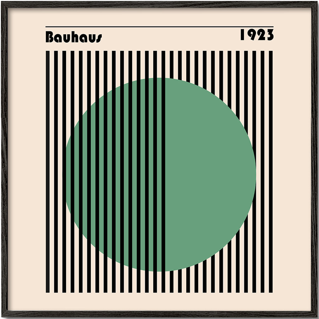 Geometrisk plakat Bauhaus med grøn cirkel