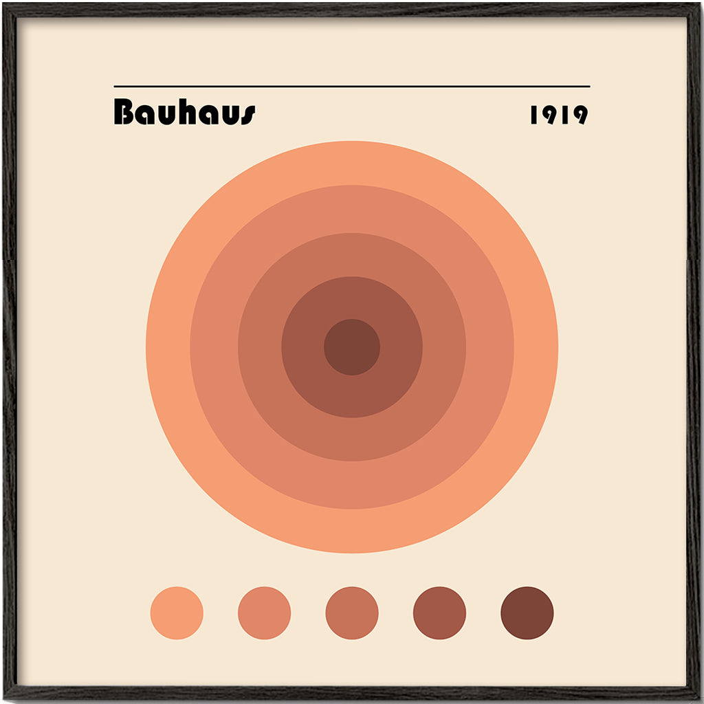 Geometrisk plakat Bauhaus med koncentriske cirkler