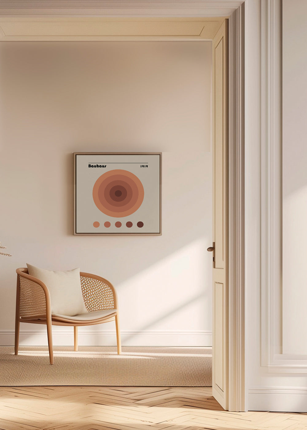 Geometrisk plakat Bauhaus med koncentriske cirkler