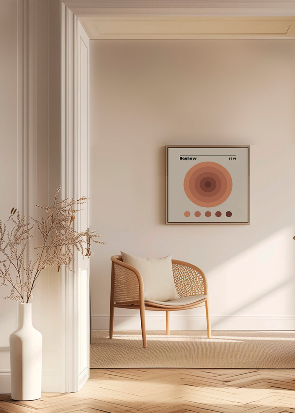 Geometrisk plakat Bauhaus med koncentriske cirkler