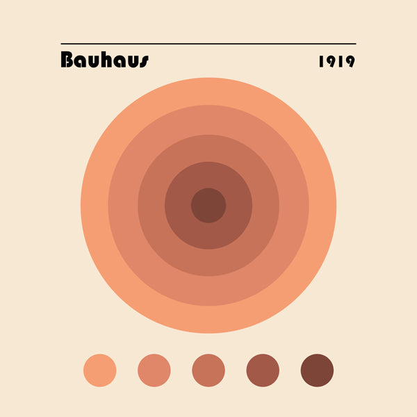 Geometrisk plakat Bauhaus med koncentriske cirkler