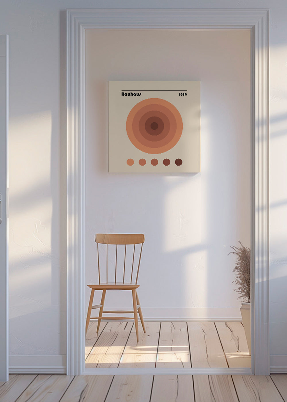 Geometrisk plakat Bauhaus med koncentriske cirkler