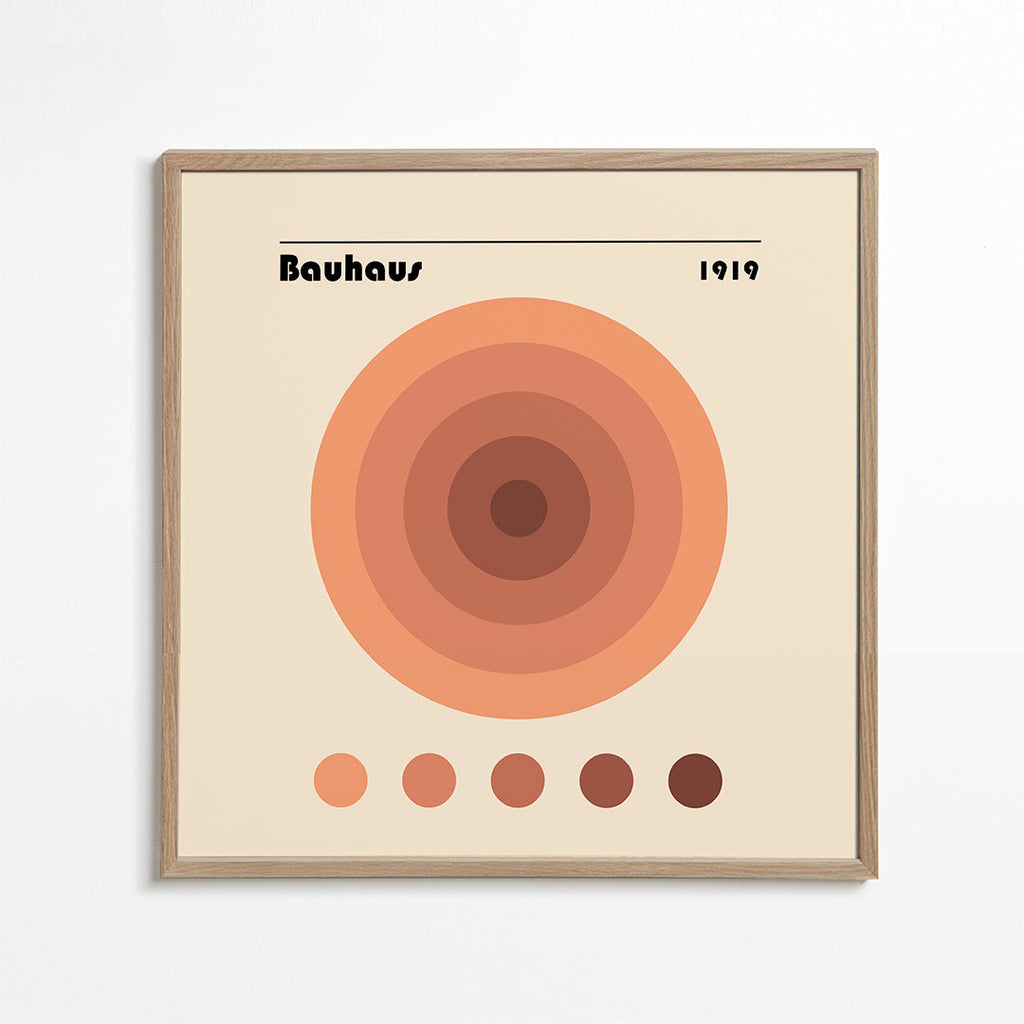 Geometrisk plakat Bauhaus med koncentriske cirkler