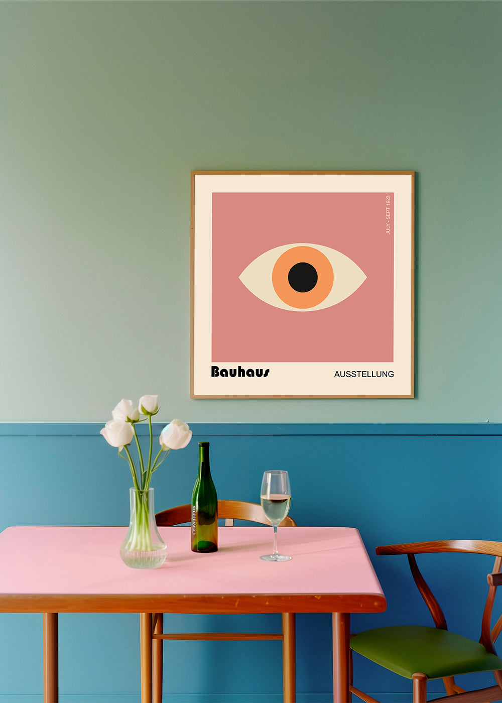 Geometrisk plakat Bauhaus-øje