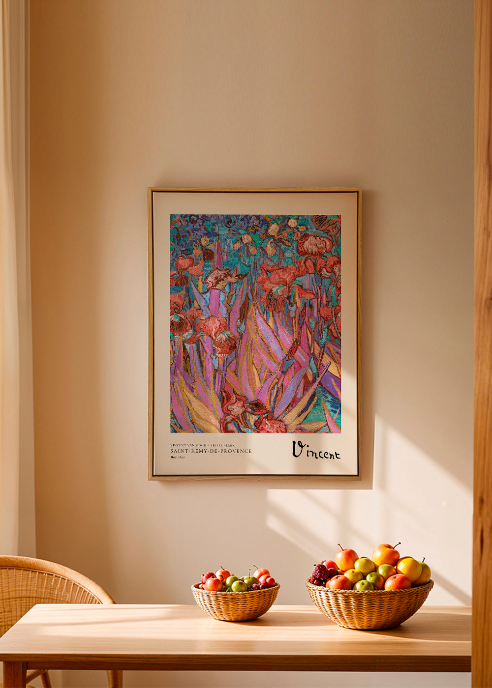 Botanisk plakat: Farverige iris