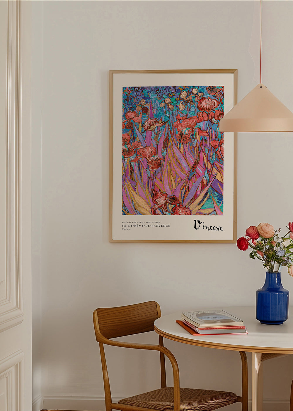 Botanisk plakat: Farverige iris