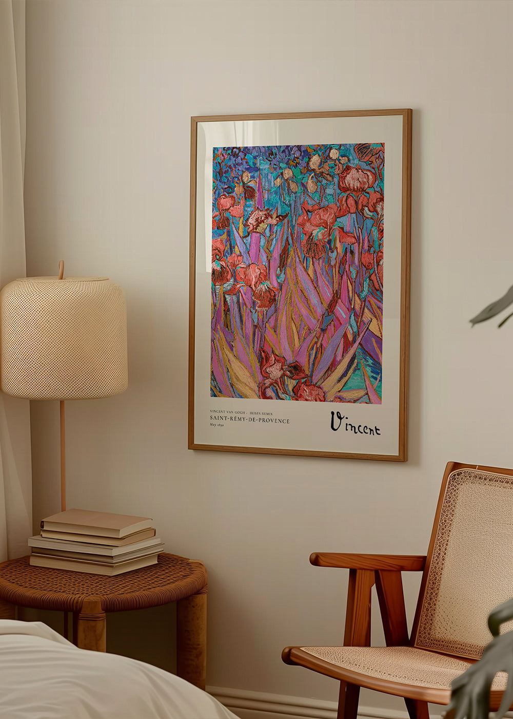 Botanisk plakat: Farverige iris