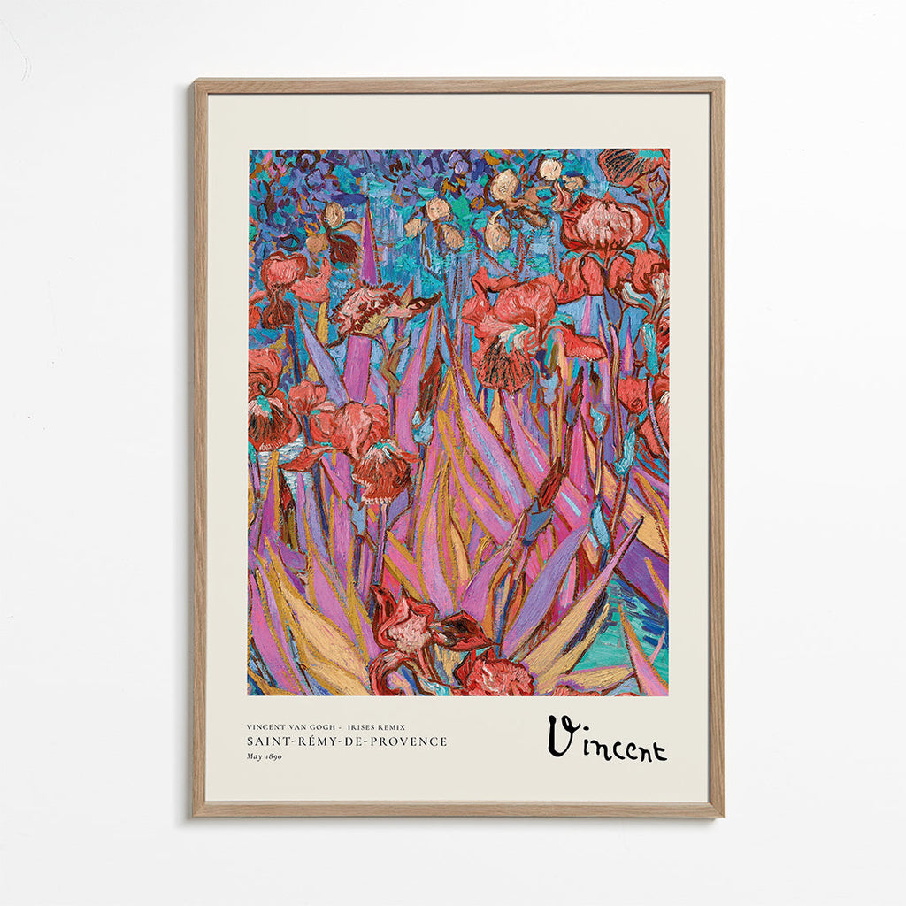 Botanisk plakat: Farverige iris