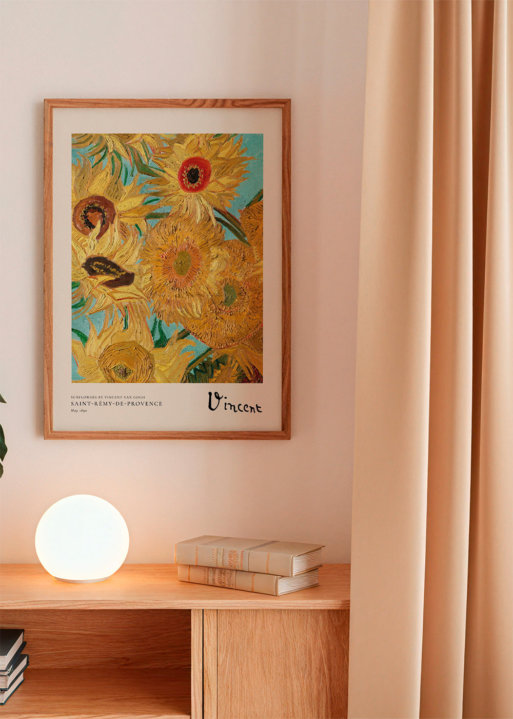 Botanisk plakat med solsikker i olie