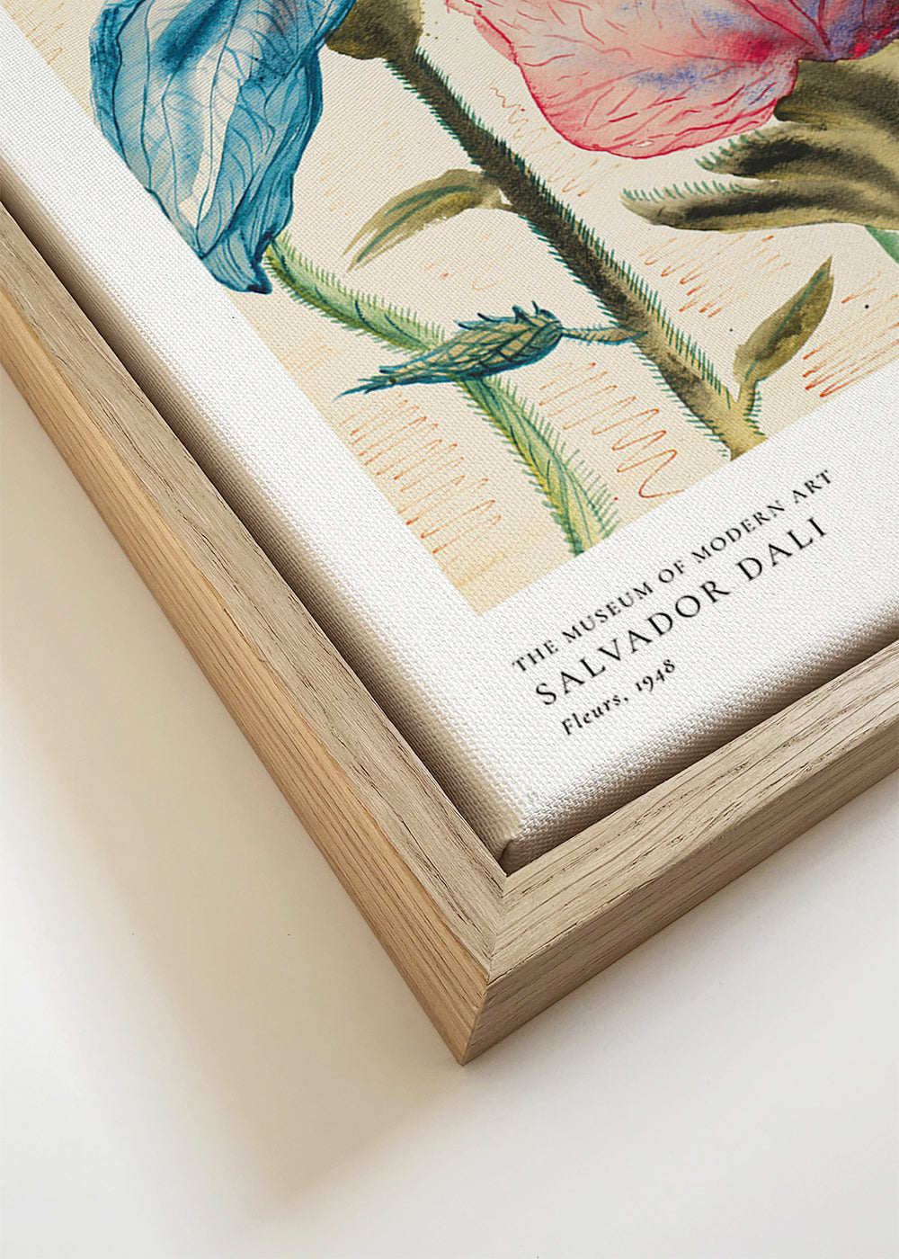 Botanisk plakat Dali blomster i akvarel