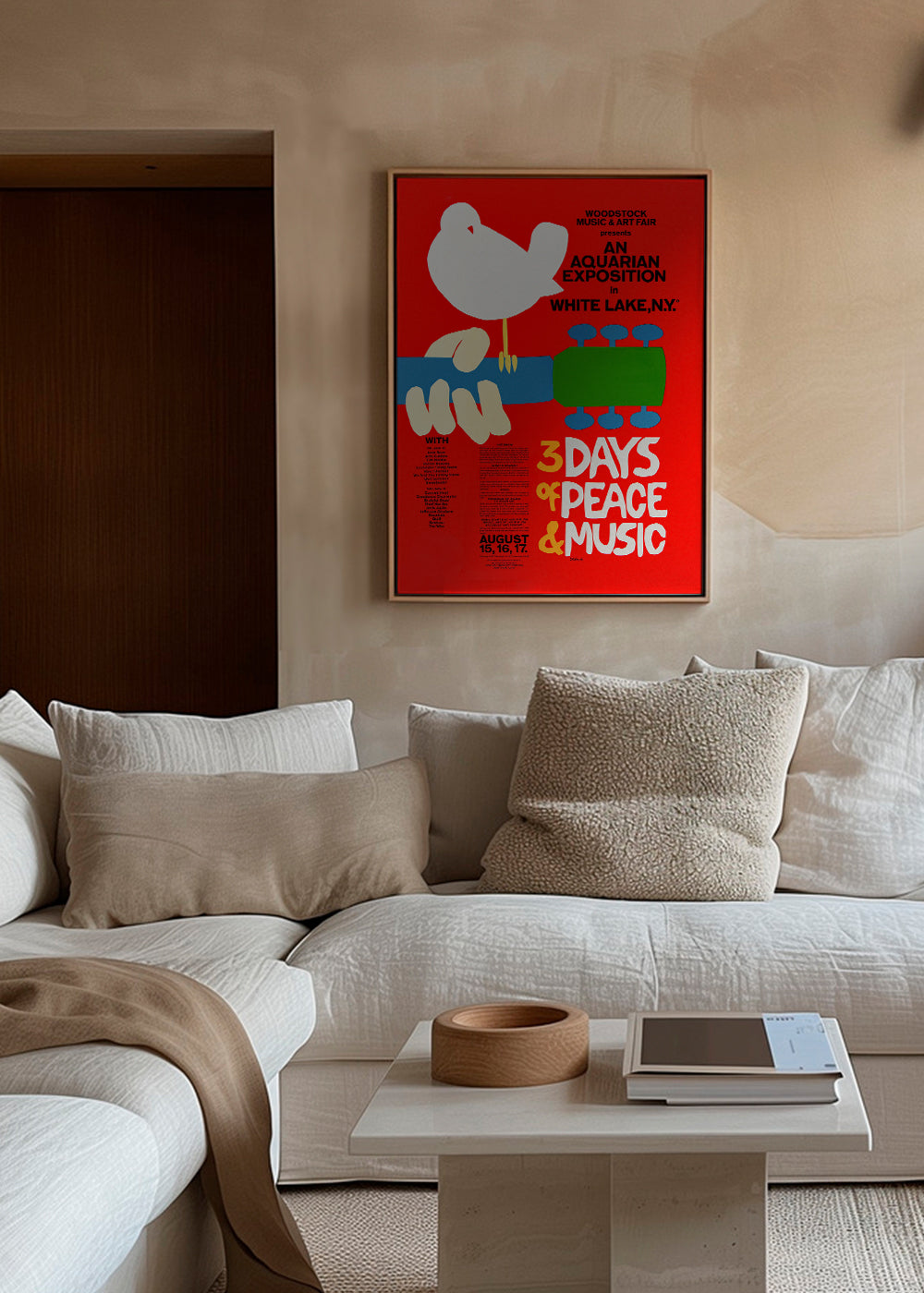 Vintage plakat Woodstock 3 Days of Peace