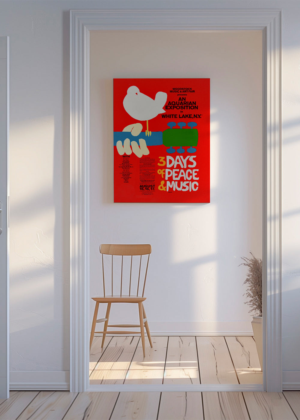 Vintage plakat Woodstock 3 Days of Peace