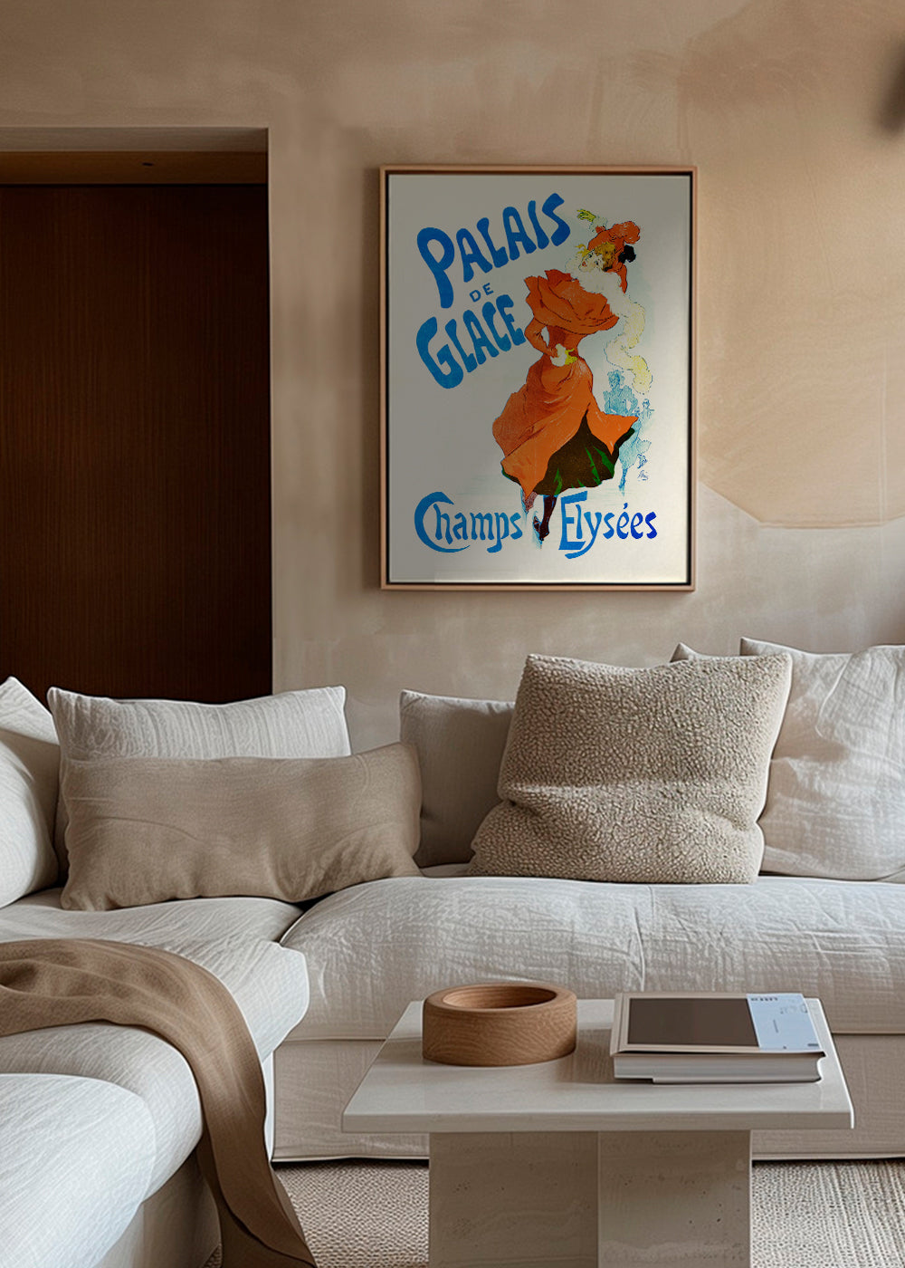 Vintage-plakat Palais de Glace skøjteløber i rød