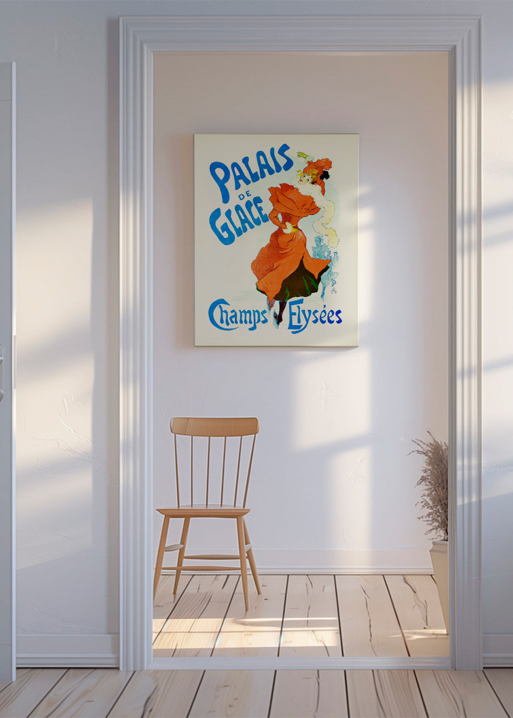 Vintage-plakat Palais de Glace skøjteløber i rød