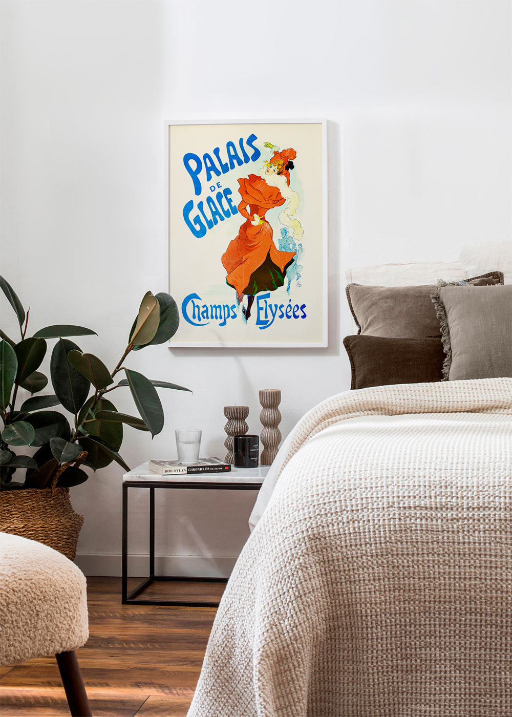 Vintage-plakat Palais de Glace skøjteløber i rød