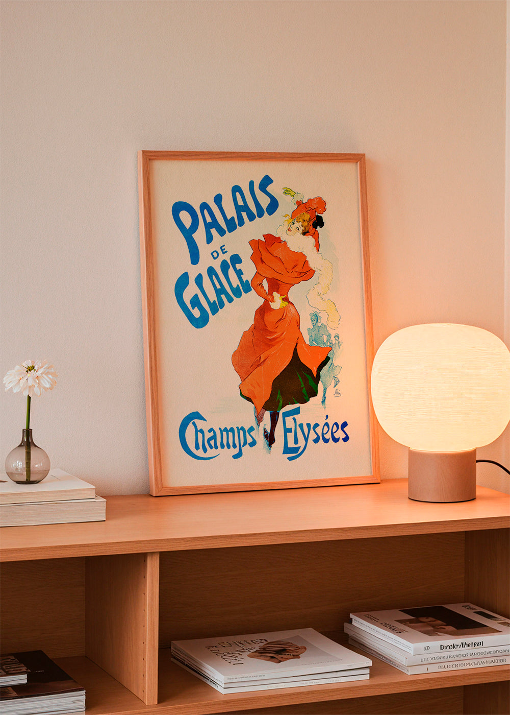 Vintage-plakat Palais de Glace skøjteløber i rød
