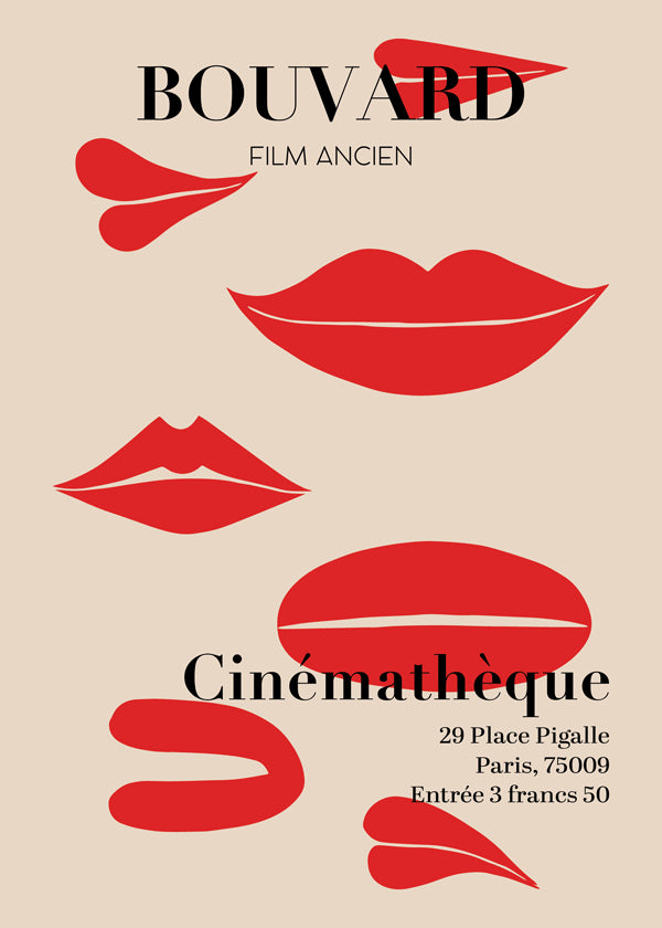 Vintage plakat med røde læber
