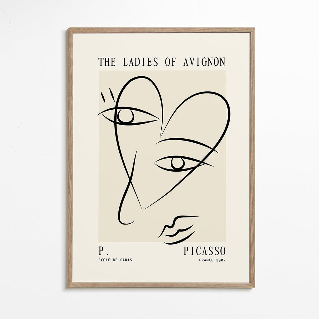 Line art inspireret af The Ladies of Avignon
