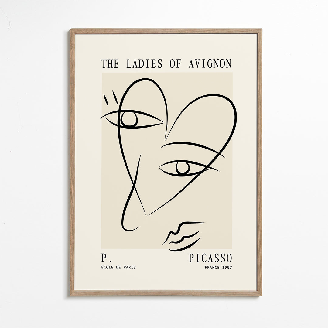 Line art inspireret af The Ladies of Avignon