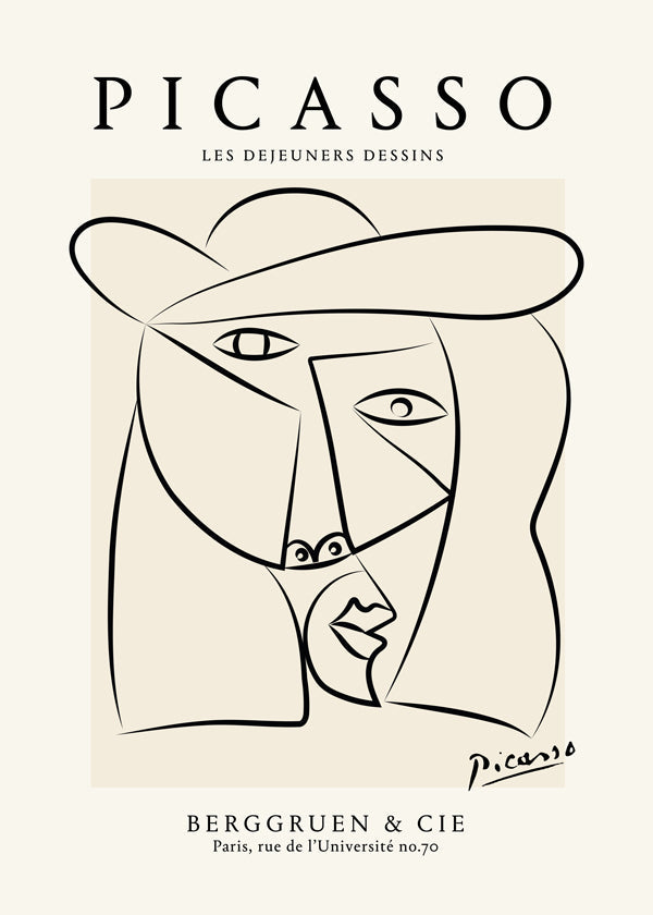 Picasso linjeansigt illustration