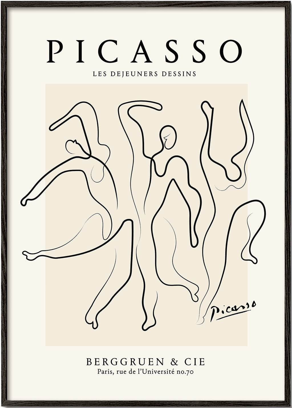 Illustration med kontinuerlige streger i Picasso-stil