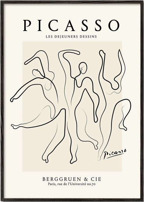 Illustration med kontinuerlige streger i Picasso-stil