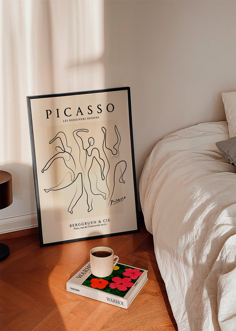 Illustration med kontinuerlige streger i Picasso-stil