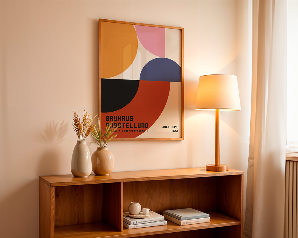 Vintage Bauhaus plakat med geometriske former