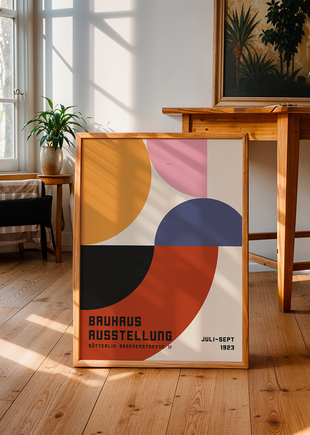 Vintage Bauhaus plakat med geometriske former