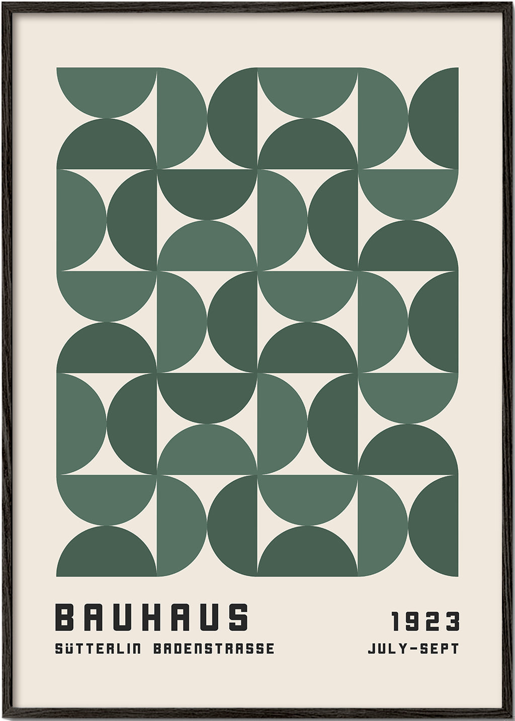 Geometrisk Bauhaus plakat i grøn
