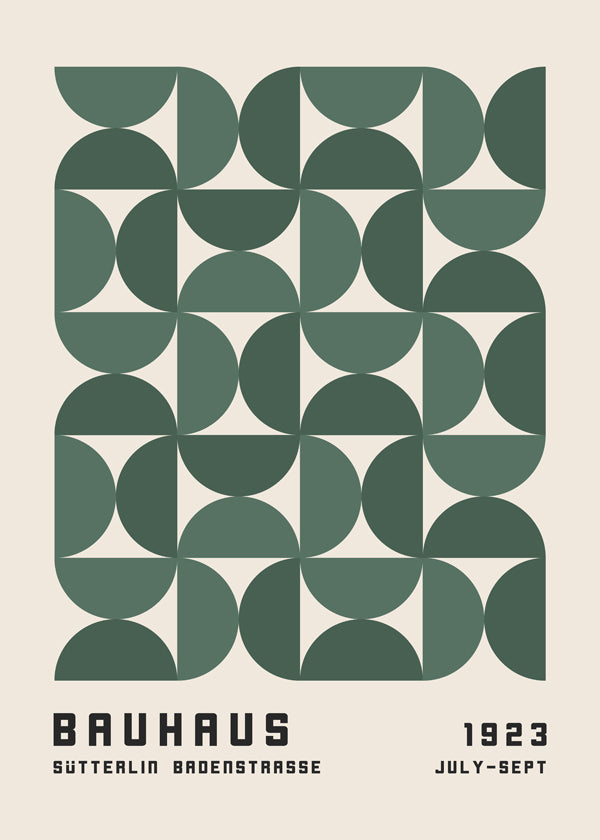 Geometrisk Bauhaus plakat i grøn