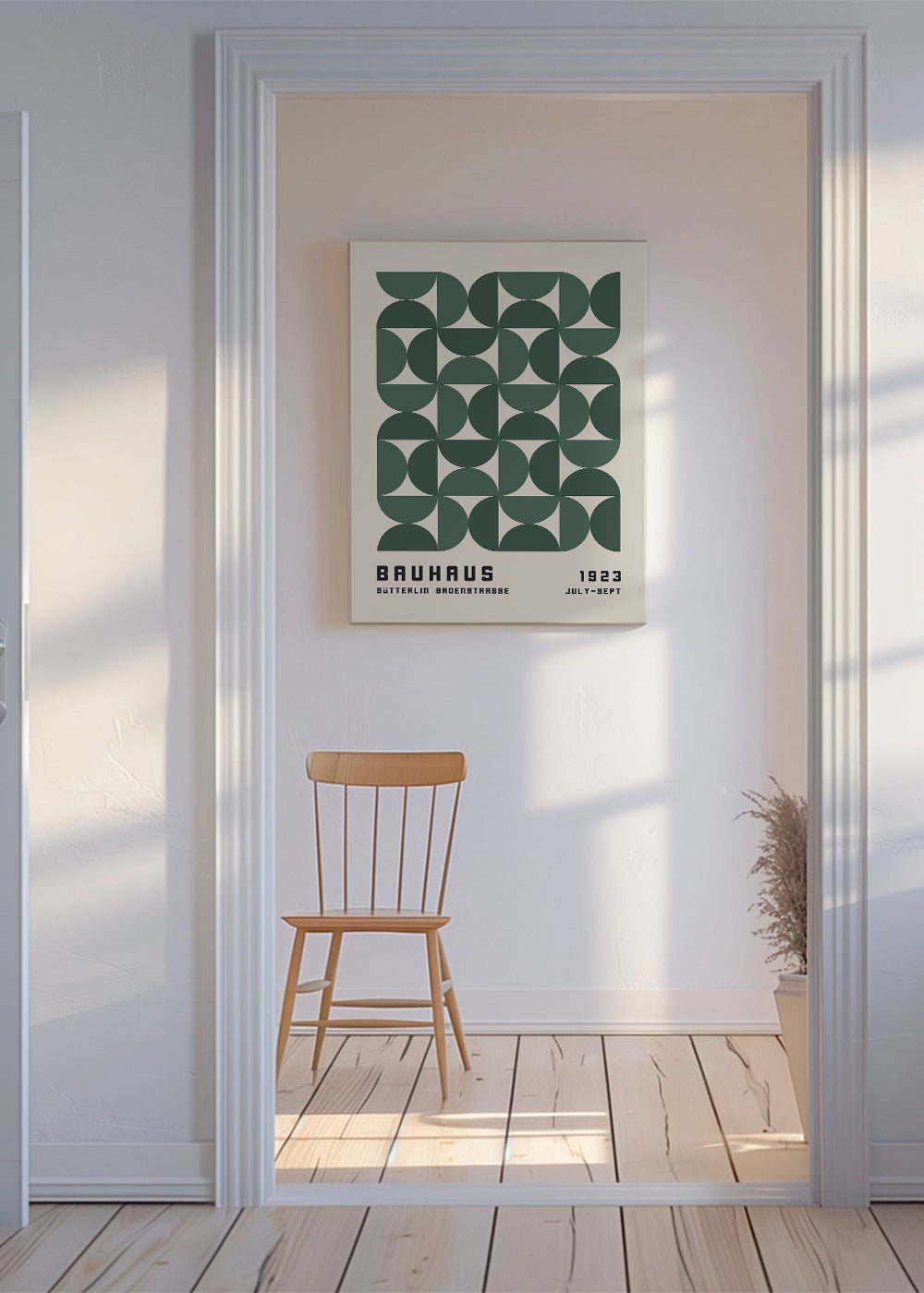 Geometrisk Bauhaus plakat i grøn