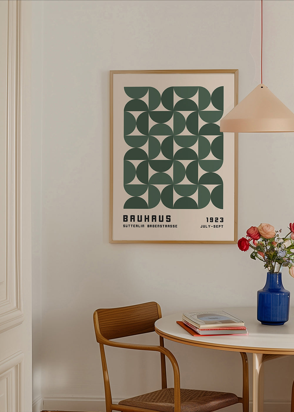 Geometrisk Bauhaus plakat i grøn