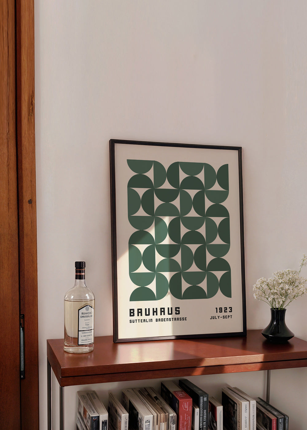 Geometrisk Bauhaus plakat i grøn