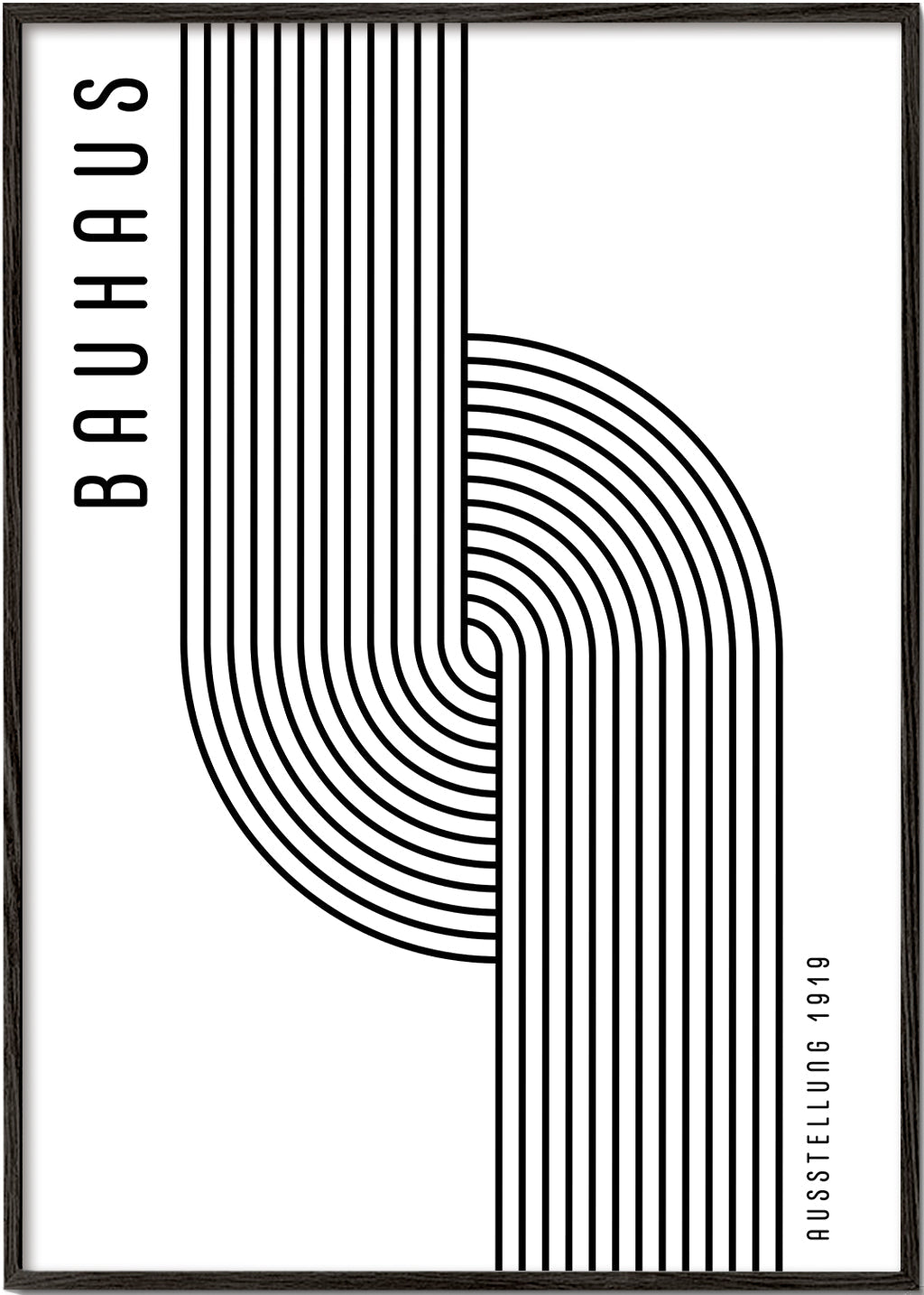 Vintage plakat Bauhaus buede linjer