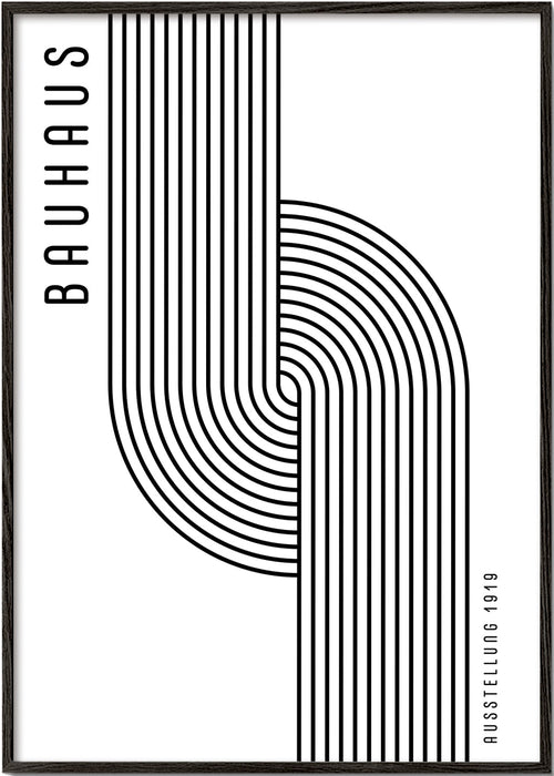 Vintage plakat Bauhaus buede linjer