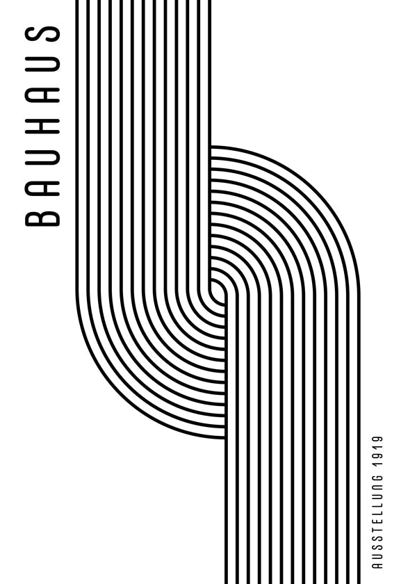 Vintage plakat Bauhaus buede linjer