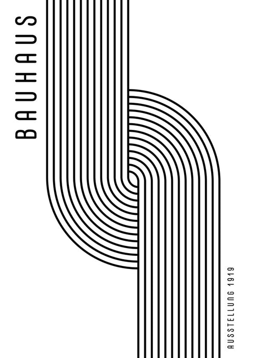 Vintage plakat Bauhaus buede linjer