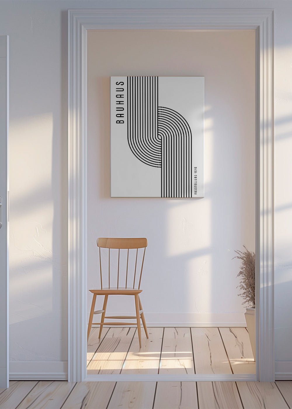 Vintage plakat Bauhaus buede linjer
