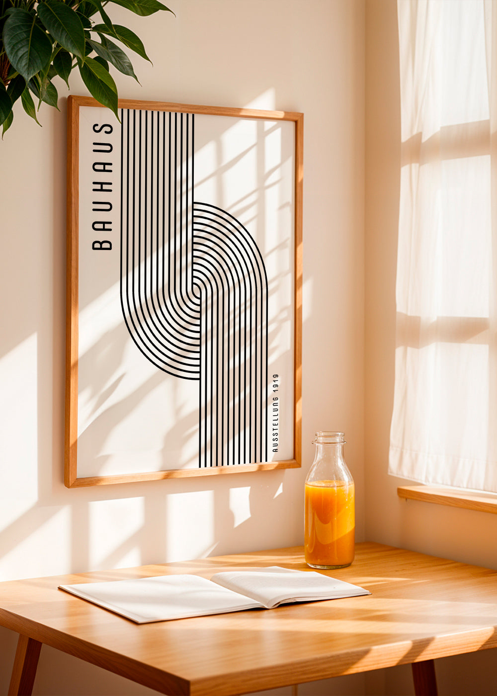 Vintage plakat Bauhaus buede linjer