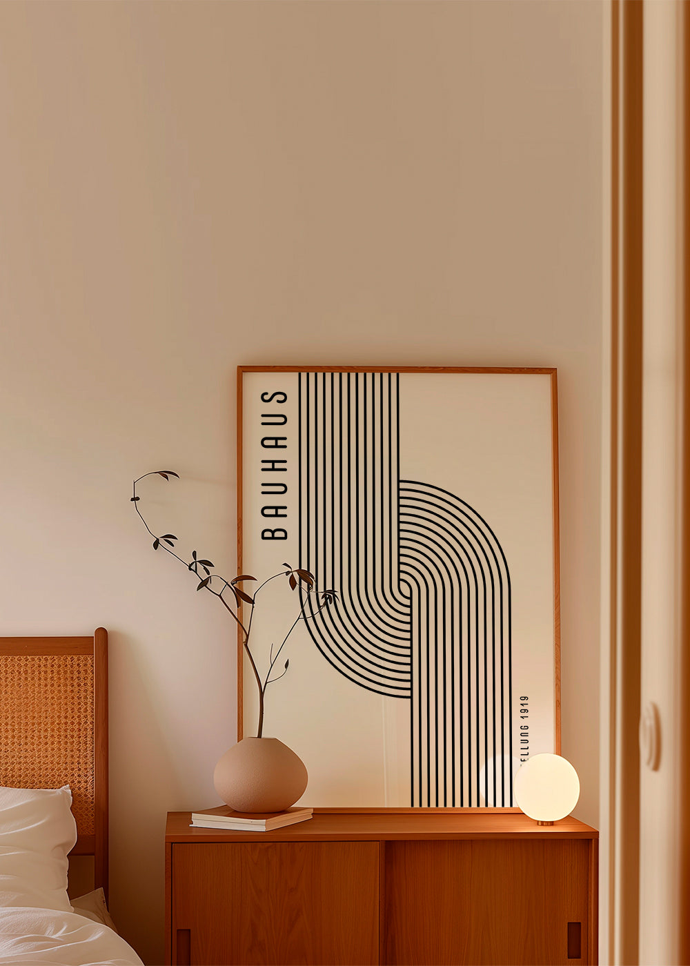 Vintage plakat Bauhaus buede linjer
