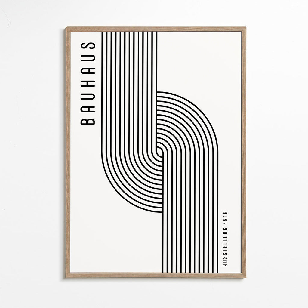 Vintage plakat Bauhaus buede linjer