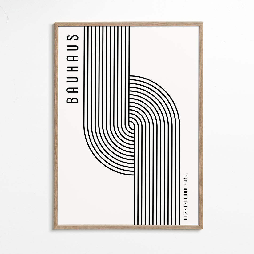 Vintage plakat Bauhaus buede linjer