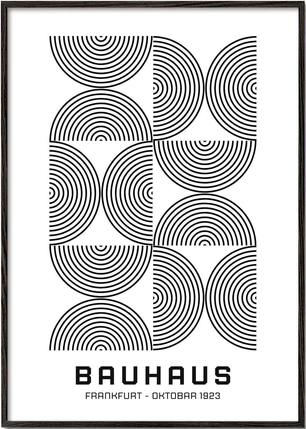 Geometrisk plakat Bauhaus koncentriske cirkler